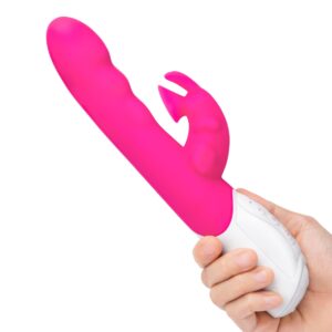 Rabbit Essentials RR Rechargeable Clitoral Suction Rabbit Vibrator Hot Pink